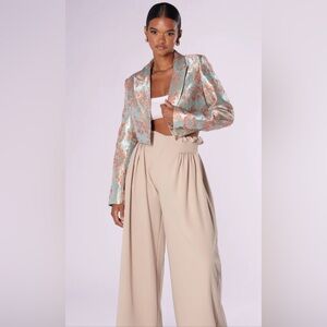 AKIRA Floral Blazer in Blue and Orange